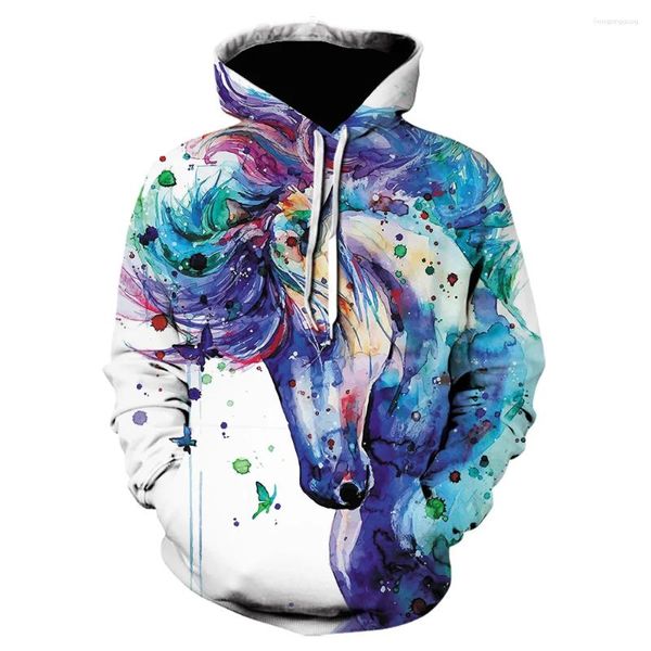 Sudaderas con capucha para hombre, sudadera para niños, niños, niñas, Unisex, estampado 3D, caballo marrón, patrón de animales, pulóver, moda informal, hombres, mujeres, Harajuku