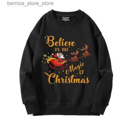Heren Hoodies Sweatshirts 100% Katoen Kerst Kerstman Bedrukte Hoodies voor Mannen/Vrouwen Unisex Streetshirts Ronde Hals Oversized 2024 Herfst Winte S-5XL Q231204