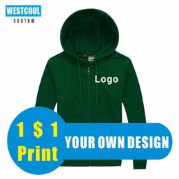 Sudaderas con capucha para hombre Sudaderas con capucha 11 colores Sudadera con capucha con bordado personalizado Marca personalizada Texto Foto Sudadera con cremallera barata WESTCOOL T221008