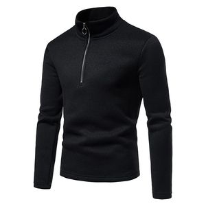 Sweats à capuche pour hommes Sweatshirts 2021 Automne et hiver Pull de haute qualité, veste de chemise épaisse à col haut de couleur unie, grande taille