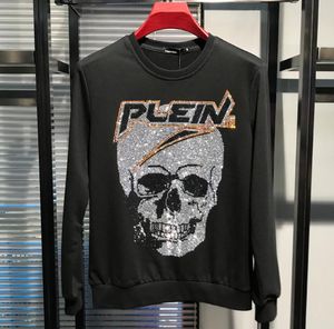 Hoodies en sweaters voor heren 2021 Herfsttrui Heren T-shirt met lange mouwen Nieuwe Europese en Amerikaanse persoonlijkheid Zware industrie Heet strass Top met ronde hals