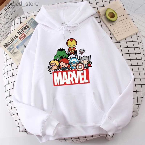 Sweats à capuche pour hommes 2021 mode nouveaux Avengers Style Harajuku sweat à capuche d'automne dessin animé imprimé pull décontracté Q231110