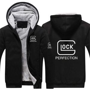 Sweats à capuche pour hommes Sweats 2021 Glock Perfection Shooting Male New Winter Hight Quality Thicken Parkas Hommes Hooded Overcoat Jacket Warm Casual Rembourré Manteaux Y2211