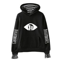 Heren Hoodies Sweatshirts 2021 Kleine Nachtmerries Fake Tweedelige Dames Truien Lange Mouw Harajuku Streetwear Oversized Kleding