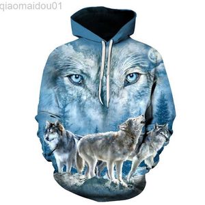 Heren Hoodies Sweatshirts 2021 Nieuwe Hoodies Voor Mannen En Vrouwen 3D Afdrukken Woeste Wolf Hoofd Sweatshirt Kids Mode Hip Hop Casual Jas Mannen Kleding Tops L230721