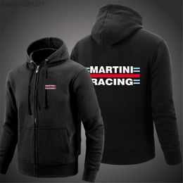 Sudaderas con capucha para hombre 2021 Nuevos hombres Martini Racing Impresión Color sólido Sudadera con capucha Primavera y otoño Casual Manga larga Harajuku Moda Sudaderas Abrigo L230721