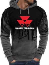 Heren Hoodies Sweatshirts 2021 -Sling Lente Herfst Man Hooded Gradiënt Pullover Massey Ferguson Logo Print Custom Soft Men Hoodie Mannelijk