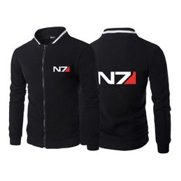 Sweats à capuche pour hommes Sweatshirts 2022 Mass Effect N7 Automne Coton Pull Vestes Mens Zipper Confortable Tricoté Manteau Classique Beau Casual C