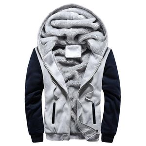 Heren Hoodies Sweatshirts 2022 Mannen Winter Dikke Warme Fleece Rits Jas Sportwear Mannelijke Streetwear 4XL 5XL