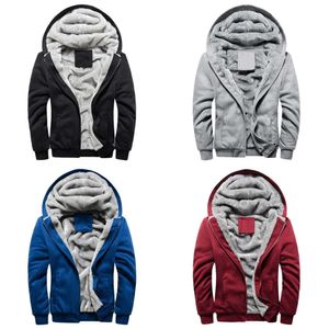 Heren Hoodies Sweatshirts 2022 Men Winter Dikke Dikke Warm Fleece Zipper Coat Sportwear Male streetwear 4xl 5xl
