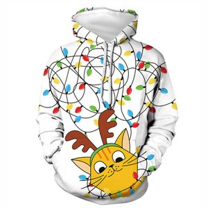Heren Hoodies Sweatshirts 2022 Nieuwe kerstcarnaval Night 3D Digitale printtrui Hoodie Cosplay
