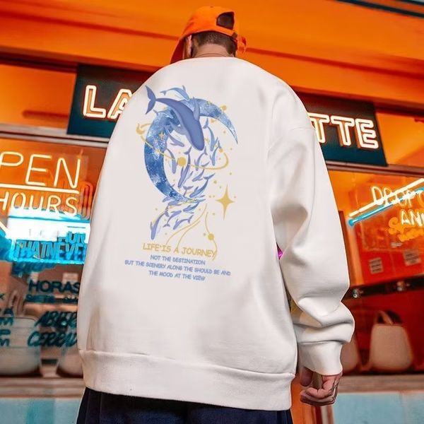 Sweats à capuche pour hommes Sweats 2023 Automne Lettre Graphique Pour Hommes Hip Hop Mode Pull Anime Baleine Imprimer Sudaderas Y2K Streetwear 230821