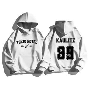 Sweats à capuche masculins 2023 Automne Hôtel Tokio Hotel Tokio Coton Kaulitz Fashion Band Luxury Hooded Sweatshirt Plain Print Men Women Pullover T240507