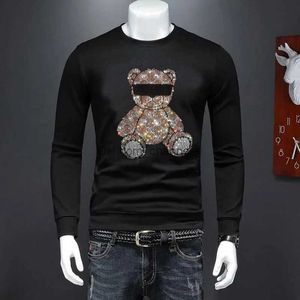 Sudaderas con capucha para hombre Sudaderas 2023 Marca casual Hombre de invierno Sudadera con capucha Diseñador Rhinestone Venta caliente Hoddy Envío de gota T240217