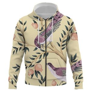 Sweats à capuche pour hommes Sweats 2023 Flower Bird And Plant Illustration Sweat à capuche zippé Sweat pour femme Impression 3D Fashion Street Pull Hi