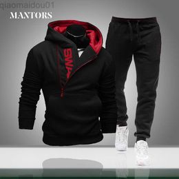 Sweats à capuche pour hommes Sweats 2023 Hommes Survêtements décontractés Printemps Automne Ensembles de vêtements de sport pour hommes Hoodies + Pantalon Costume Homme Jogging Costume de sport à capuche Marque Vêtements L230721