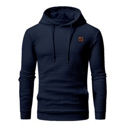 Heren Hoodies Sweatshirts 2023 Heren Lange Mouw Geruite Jacquard Trui Trekkoord Kanga Zakken Casual Capuchon Streetwear Kleding 230925