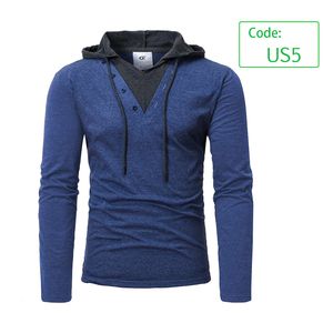 Hoodies en sweaters voor heren 2023 Heren Lange mouw Solide Patchwork Enkele rij knopen Trekkoord Lichtgewicht Casual Street Home-kleding 230711