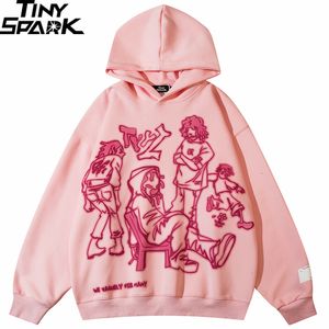 Sweats à capuche pour hommes Sweats 2023 Hommes Streetwear Sweat à capuche rose Drôle de bande dessinée Graphique Automne Harajuku Anime Pull à capuche Hip Hop Hipster 230720