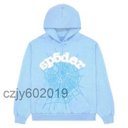 Heren Hoodies Sweatshirts 2023 Nieuwe Hemelsblauwe Sp5der Hoodie Mannen Vrouwen 1 Hip Hop Young Thug Spider Hoodie Wereldwijd 555555 Sweatshirts Print Trui G230328YUF2