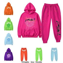 Sweats à capuche pour hommes Sweatshirts 2023 Sp5der Young Thug 555555 Angel Pull Rose Rouge Hoodye Pantalon Hommes Top1 Qualité Chaussure Sp5ders Impression Spider Web EGHM