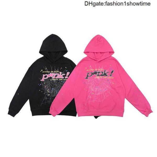 Sudaderas con capucha para hombres Sudaderas 2023 Sp5der Young Thug 555555 Angel Pullover Pink Red Hoodye Pantalones Hombres Top1 Zapato de calidad Sp5ders Impresión Spider Web GNBA