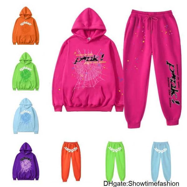 Sudaderas con capucha para hombres Sudaderas 2023 Sp5der Young Thug 555555 Angel Pullover Pink Red Hoodye Pantalones Hombres Top1 Zapato de calidad Sp5ders Impresión Spider Web LD18