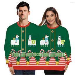 Heren Hoodies Sweatshirts 2023 Twee personen Ugly Sweater Xmas Paren Pullover Romanisatie Kerstmouse Top Shirt Ropa Hombre