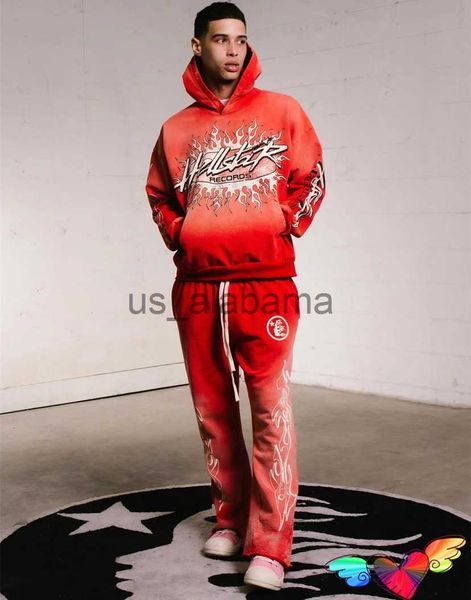 Sweats à capuche pour hommes Sweatshirts 2023 Vintage Rouge Hellstar Record Sweat à capuche Hommes Femmes Impression sale Hellstar Dios Sweat à capuche Sweat-shirts Lavage Pulls x0905