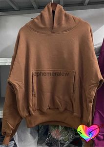 Sweats à capuche pour hommes Sweatshirts 2023fw Brown Double Couche Ye Sweat à capuche Hommes Femmes Oversize Blank Saison 6 Tissu lourd Sweat à capuche W Pullsephemeralew