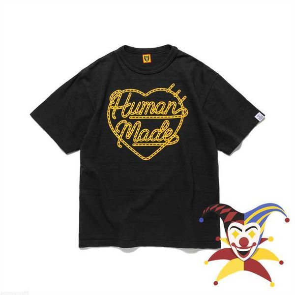 Sudaderas con capucha para hombre 2023ss Cuerda de cáñamo hecha por humanos Camiseta en forma de corazón Hombres Mujeres 1 1 Camiseta de la mejor calidad Camisetas