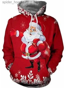 Sweats à capuche pour hommes Sweatshirts 2024 Arbre de Noël Noël Santa Bonhomme de neige Claus Sweat à capuche Hommes Automne Hiver 3D Imprimer Pull Sweat Plus Taille Streetwear Vêtements L231101