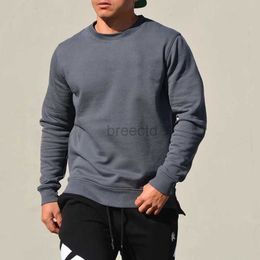 Heren Hoodies Sweatshirts 2024 Oefening Spier Fitness Heren Herfst Sport Vrije tijd Lange mouw Rits aan de zijkant Onregelmatige Kaploze Effen Kleur Trui Kleding 24328