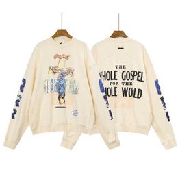 Heren hoodies sweatshirts 24s ontwerper Chaopai RRR123 co branded FOG bliksem letter bedrukte trui met ronde hals en lange mouwen voor mannen en vrouwen high street bf jas