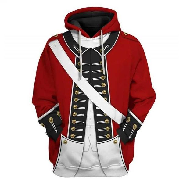 Sweats à capuche masculine Sweatshirts 3D Impression numérique Historical Figure Historical Hoodies for Men Cosplay Uniform Celements Elements Pullover Sweatshirt Long Manche Y2K Hoodie 240424