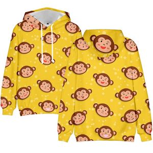 Heren Hoodies Sweatshirts 3d Full Drukte Monkeys Men Women Unisex Tops Fahion Hip Hop Kids Hooded herfst Geschikte gele streetwear