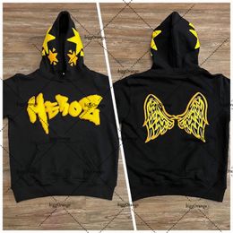 Heren Hoodies Sweatshirts 3D Letter Wings schuim losse pullover hoodie vrouwen High Street Hip Hop Clothing Retro Harajuku Casual Oversized Sweatshirt 230105