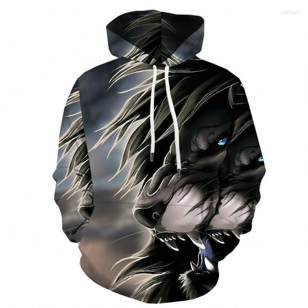 Sweats à capuche pour hommes Sweats 3d Lion Hommes Sweat à capuche Animal Anime Imprimé Sweat à capuche féroce Imprimer Sweat drôle ImpriméMen's Patr22