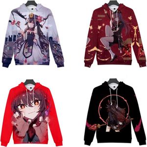 Heren Hoodies Sweatshirts 3D Print Anime Genshin Impact Hu Tao Grappige hoodie Hip Hop Graphic Poleron Hombre Streetwear Hutao Cosplay Costum