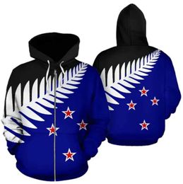 Sweats à capuche masculins 3D imprimés Nouvelle-Zélande Tui et Pohutukawa Zip up Hoodie pour hommes Y2K Tops Nouveau dans les sweats à capuche SweetShirts Sports Pullover Coat 240424