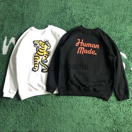 Sweats à capuche pour hommes Sweatshirts 666 Nigo Harajuku Human Made Casual Loose Tiger Cartoon Meilleure qualité Streetwear Velvet Sweat-shirt Tops Pull pour hommes x0905