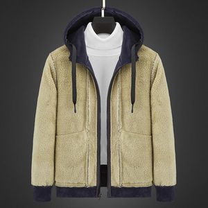 Sweat-shirt à capuche en fausse fourrure pour homme, vêtement épais et chaud, parka, en laine, 7XL et 8XL, automne et hiver