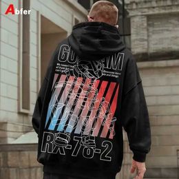 Sudaderas con capucha para hombre Abfer Otoño Invierno Hombres Anime Sudadera con capucha Gundam Manga Sudaderas con capucha Streetwear Chándal de dibujos animados Hombre Hip Hop Sudaderas con capucha 24328