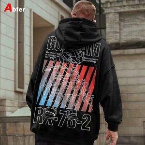 Heren Hoodies Sweatshirts Abfer Autumn Winter Men Anime Hoodie Gundam Manga Manga Hooded Sweatshirts Streetwear Cartoon Tracksuit Man Hip Hop Pullover Hoodies 230812