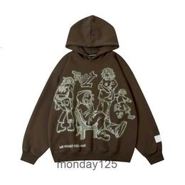 Sweats à capuche pour hommes Sweatshirts Aelfric Eden Hommes Y2k Ligne de dessin animé Personnage Sweat à capuche imprimé Harajuku Hip Hop Sweat-shirt Pull à capuche Streetwear Casual Tops 2307