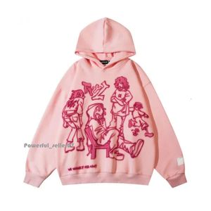 Sweats à capuche pour hommes Sweatshirts Aelfric Eden Hommes Y2k Ligne de dessin animé Personnage Sweat à capuche imprimé Harajuku Hip Hop Sweat Pull à capuche Streetwear Casual Tops 4341