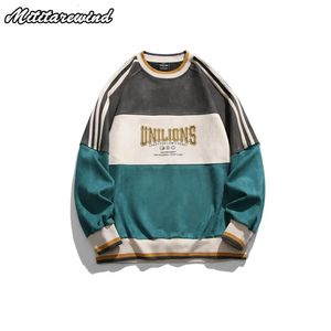 Sweats à capuche pour hommes Sweatshirts American Fashion Daim Pull à manches longues pour hommes Printemps Couple Sports Pull Chine Chic Polyvalent Casual Tops Splice 231020