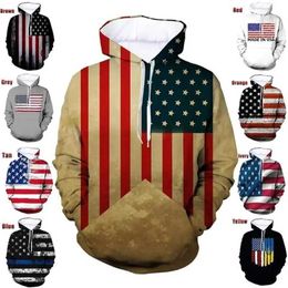 Sweats à capuche masculine Sweatshirts American Flag Us Dream Emblem Emblem Hoodie Men Vêtements 3D Imprimé USA Spirit Hoodies Femmes Harajuku Fashion Y2K Pullover Hooded Hoody 240424