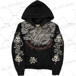 Sweats à capuche masculine Sweatshirts American Gothic Rock Skull Bones Sweat à capuche surdimensionné Y2K2023 Street Street Casual Harajuku Style Sweet Sweet T2312222.
