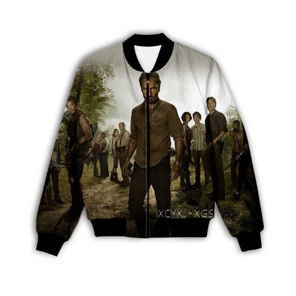 Sweat-shirt à capuche pour hommes, film américain Walking Dead, impression numérique 3D, veste à manches longues, chemise zippée